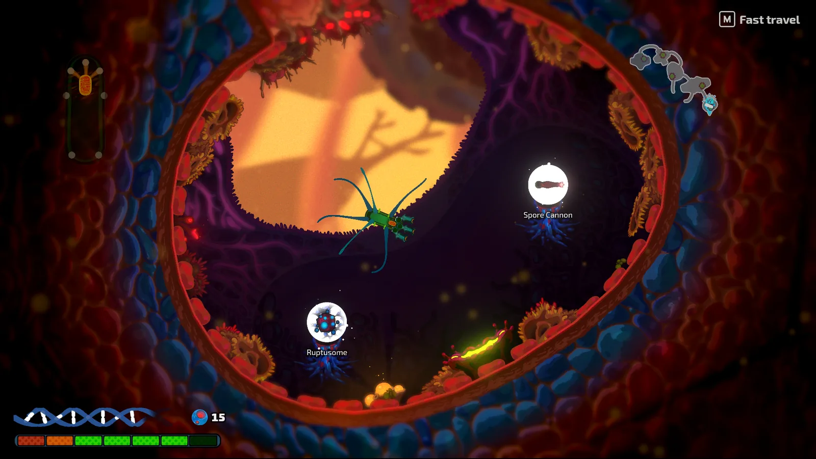 Pathogenic special room containing a Ruptusome and a Spore Cannon as rewards